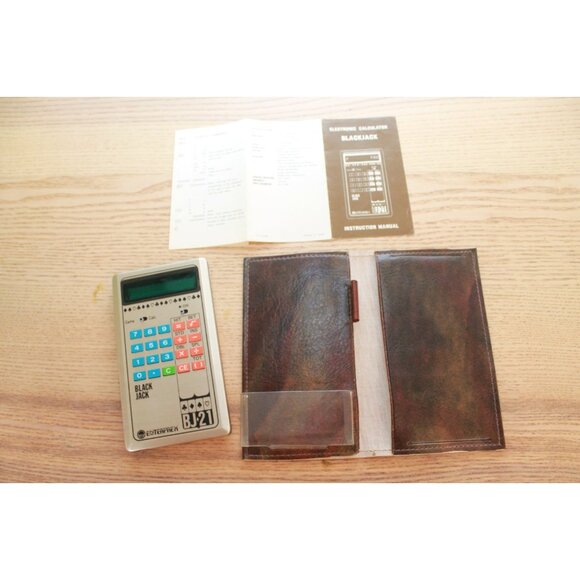 Enterprex BJ-21 Vintage Blackjack Calculator w/ Case & Manual |1970s| WORKS - Picture 3 of 17